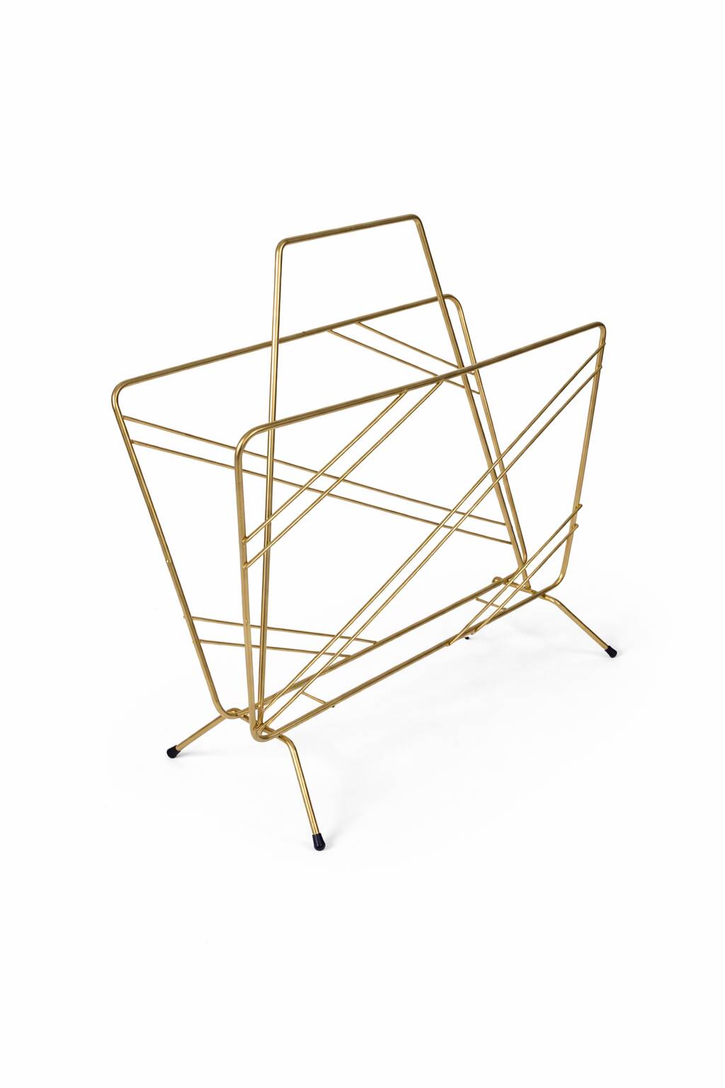 Vintage gold metal magazine rack