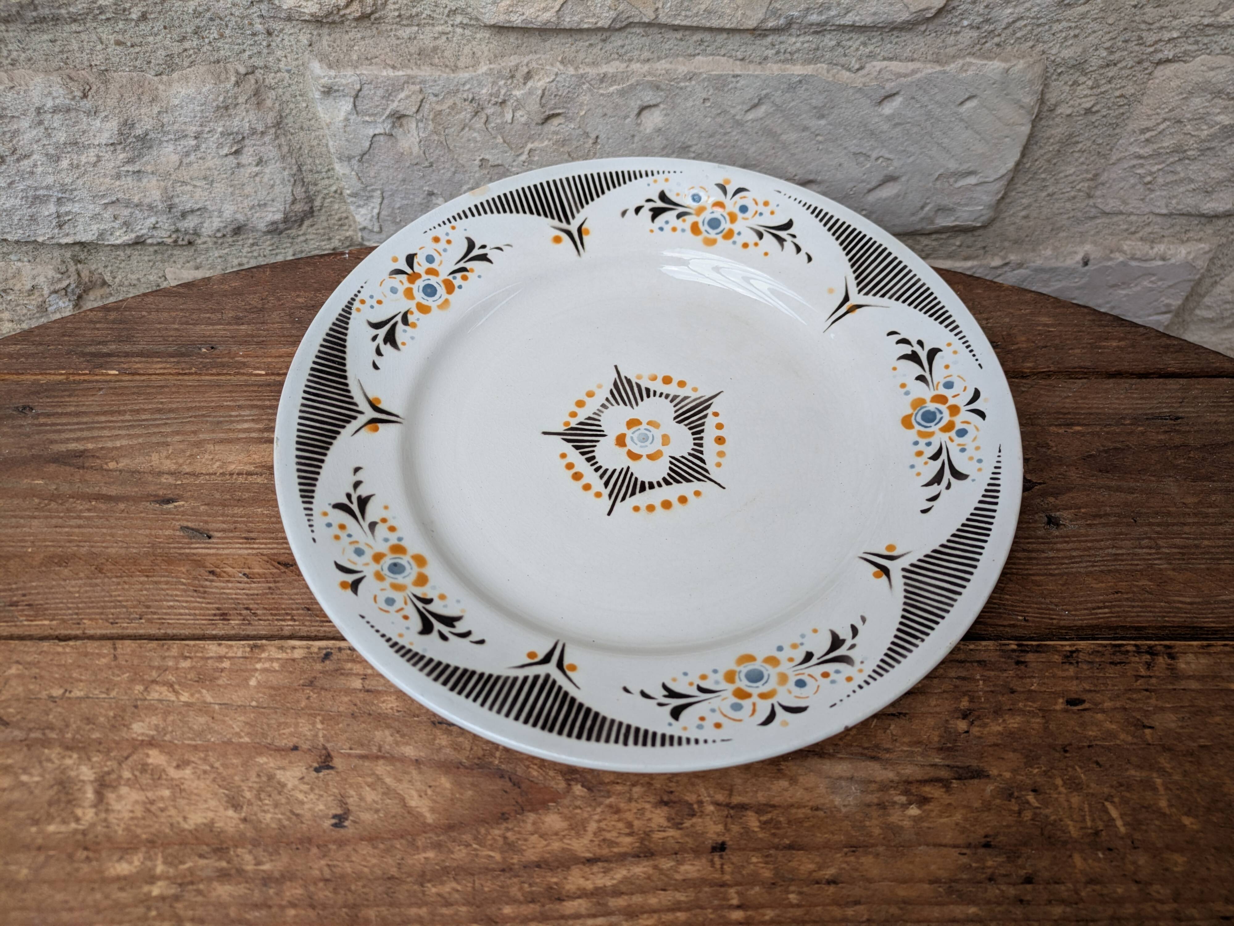 Old plate K&G Lunéville model Limeil 24cm ironstone