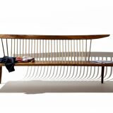 Large bench in solid walnut