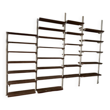Unusual shelf, aluminium and wood