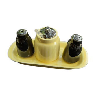 Vintage set for salt pepper mustard pot 50/60