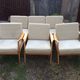 Vintage Scandinavian bench and armchairs of 4 pieces, 1 bench and 3 armchairs.