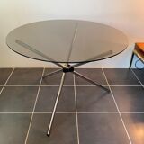 Round kitchen or dining room in smoked glass chrome structure an70
