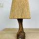 Brutalist lamp olive wood and organic style rope