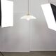 Mid-Century Italian Saucer Glass and Brass Pendant Lamp
