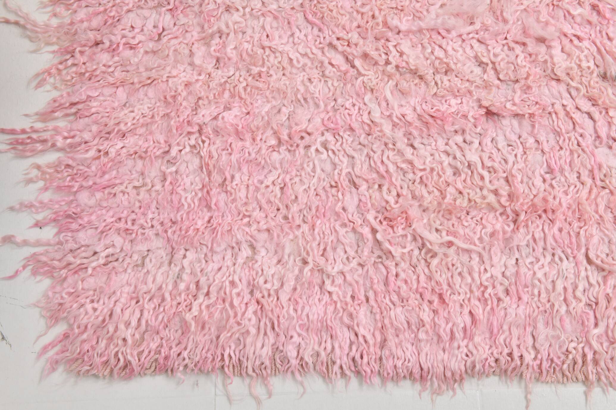 Tapis Kilim rose doux 3x10, 112x310 cm