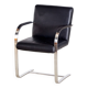 Steel armchair with leather upholstery