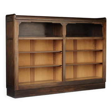 Bibliothèque en bois Art Déco de l'École de La Haye, années 1930