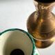 Vintage handcrafted ceramic and brass vases