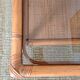 Vintage rectangular rattan and bamboo coffee table