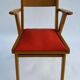 3 french design chairs chene light red yellow green 1960