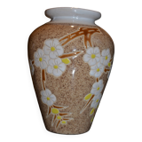 Vase signed with cloisonné flower decorations