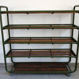 Old industrial shelf with wheels