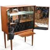 Teak Bar Cabinet with Harlekin Mirrors by Illum Wikkelsø