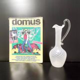 Murano Glass Pitcher Vase with White and Transparent Canes, Italy