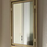 Ecru/gilded mirror Pierre Vandel 70s-80s