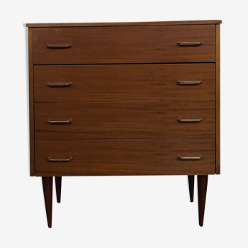 Vintage chest of drawers 1950 feet spindles Scandinavian look