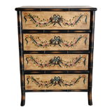 Venetian-style painted wood and bamboo chest of drawers