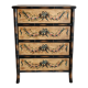 Venetian-style painted wood and bamboo chest of drawers
