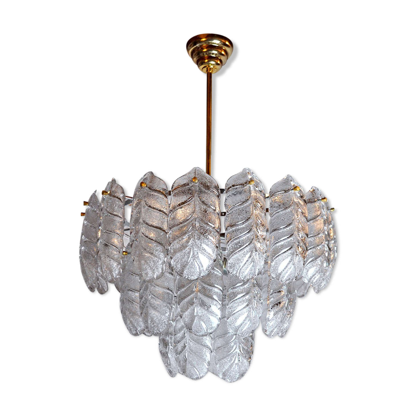Lustre "Leaves" by Mazzega glass from Murano, Italy, 1970