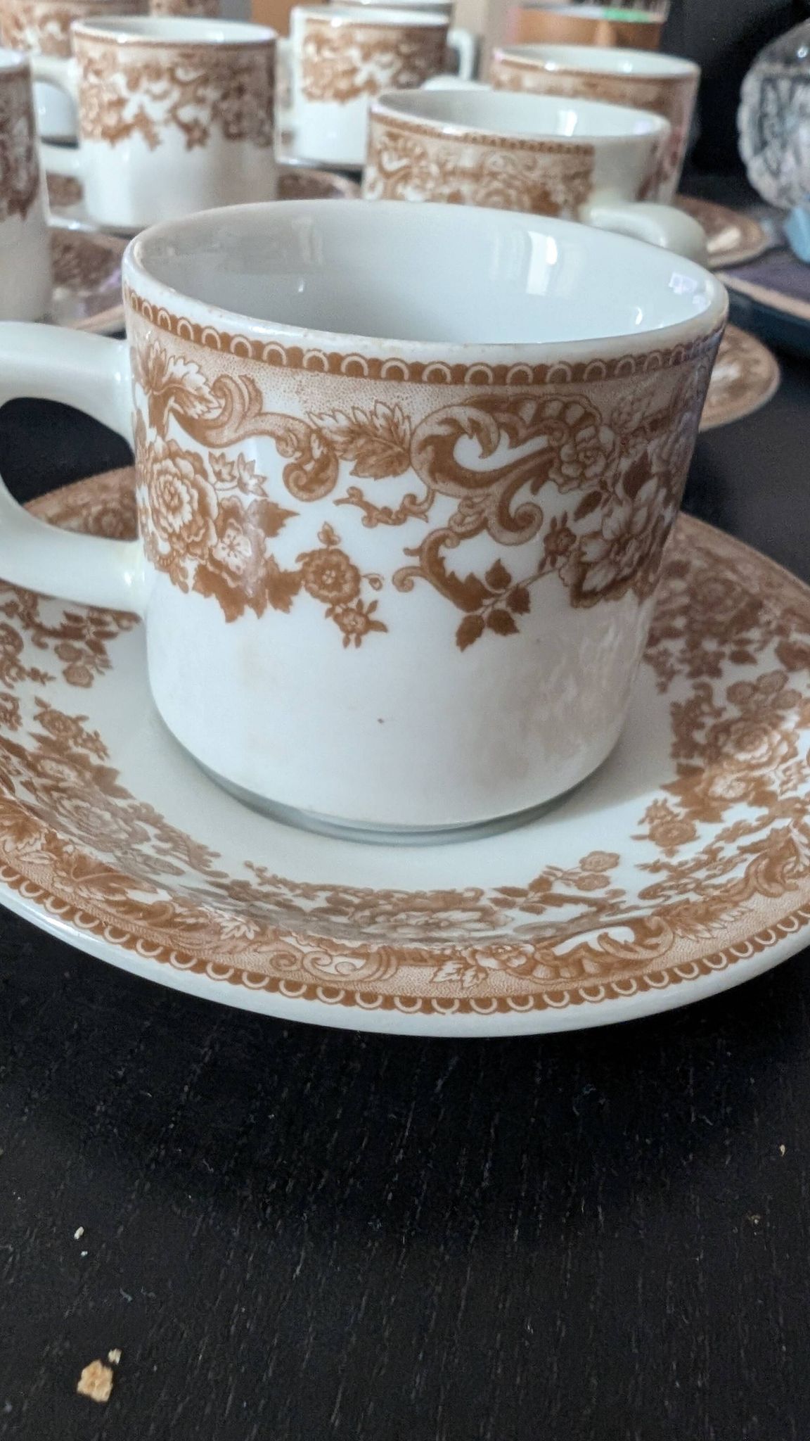 22 cups and saucers Bareuther Waldsassen distributed by Chomette Favor.