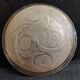 Ceiling basin signed Vlieghe in molded glass pressed pink floral pattern art-deco