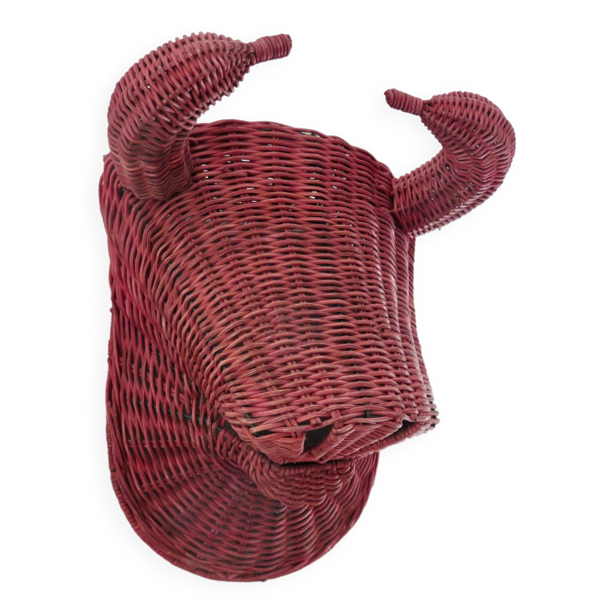 Bull head, minotaur in rattan 60s 70s