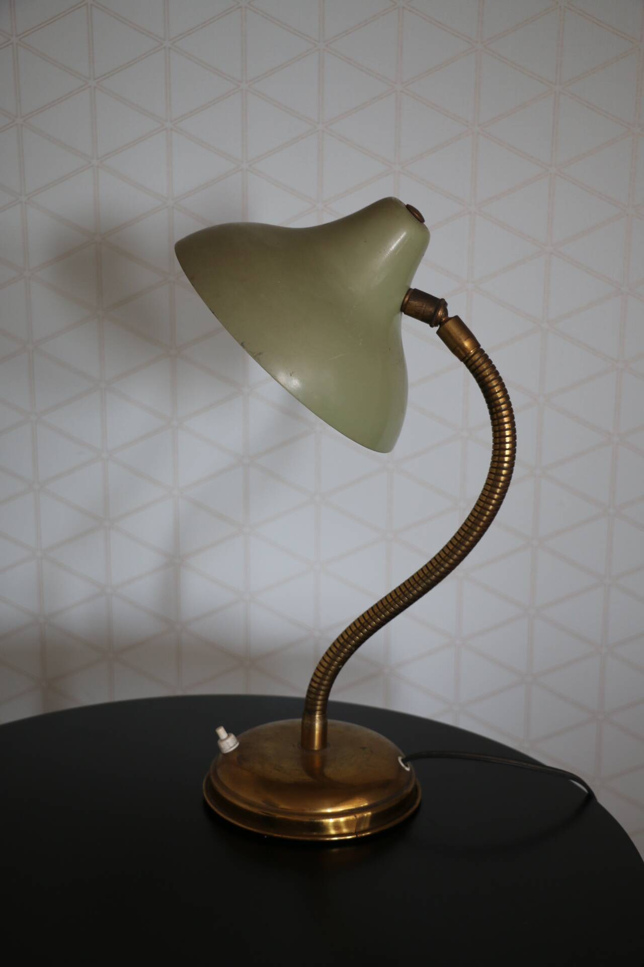 Lampe à poser laiton verte 420mm