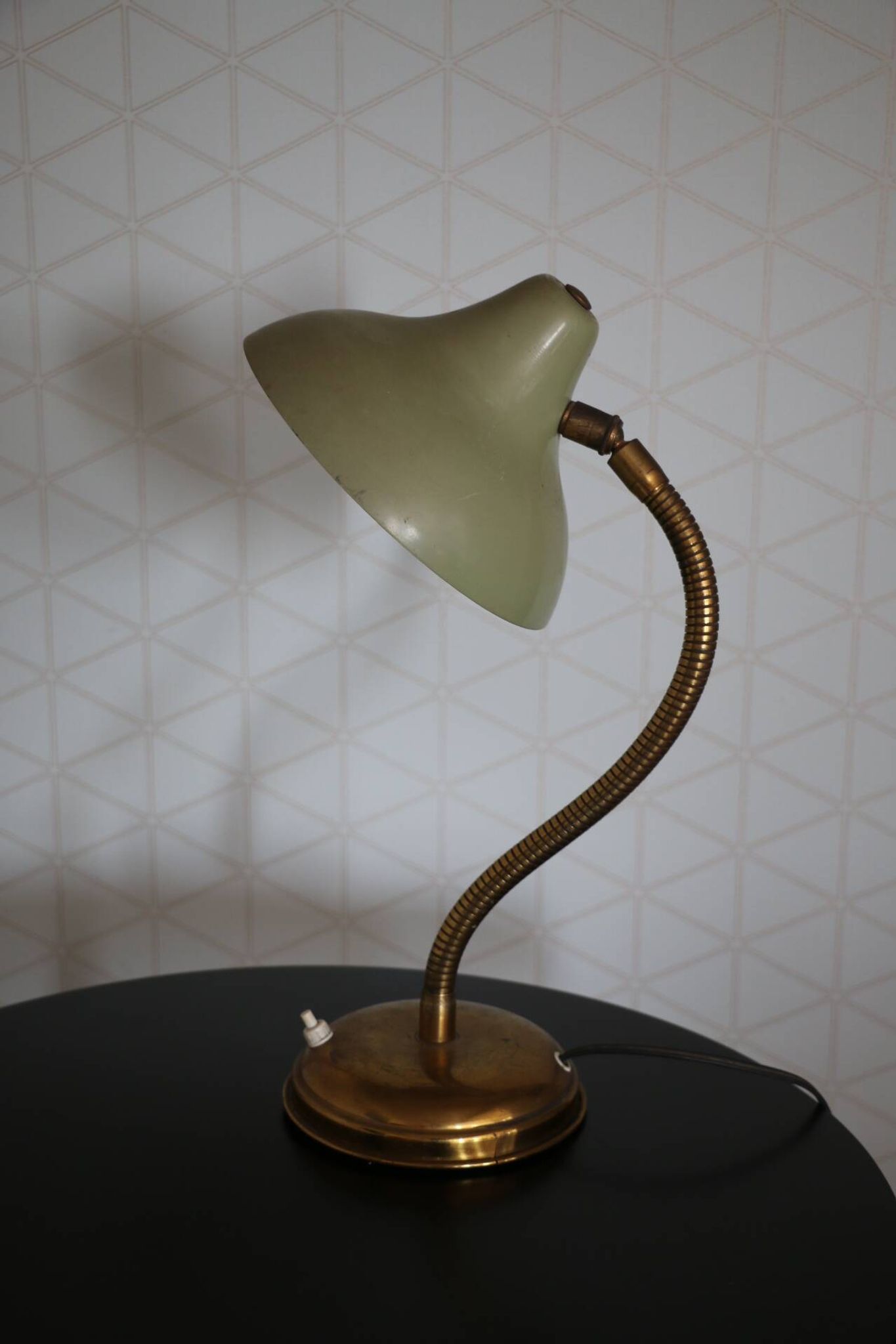 Lampe à poser laiton verte 420mm