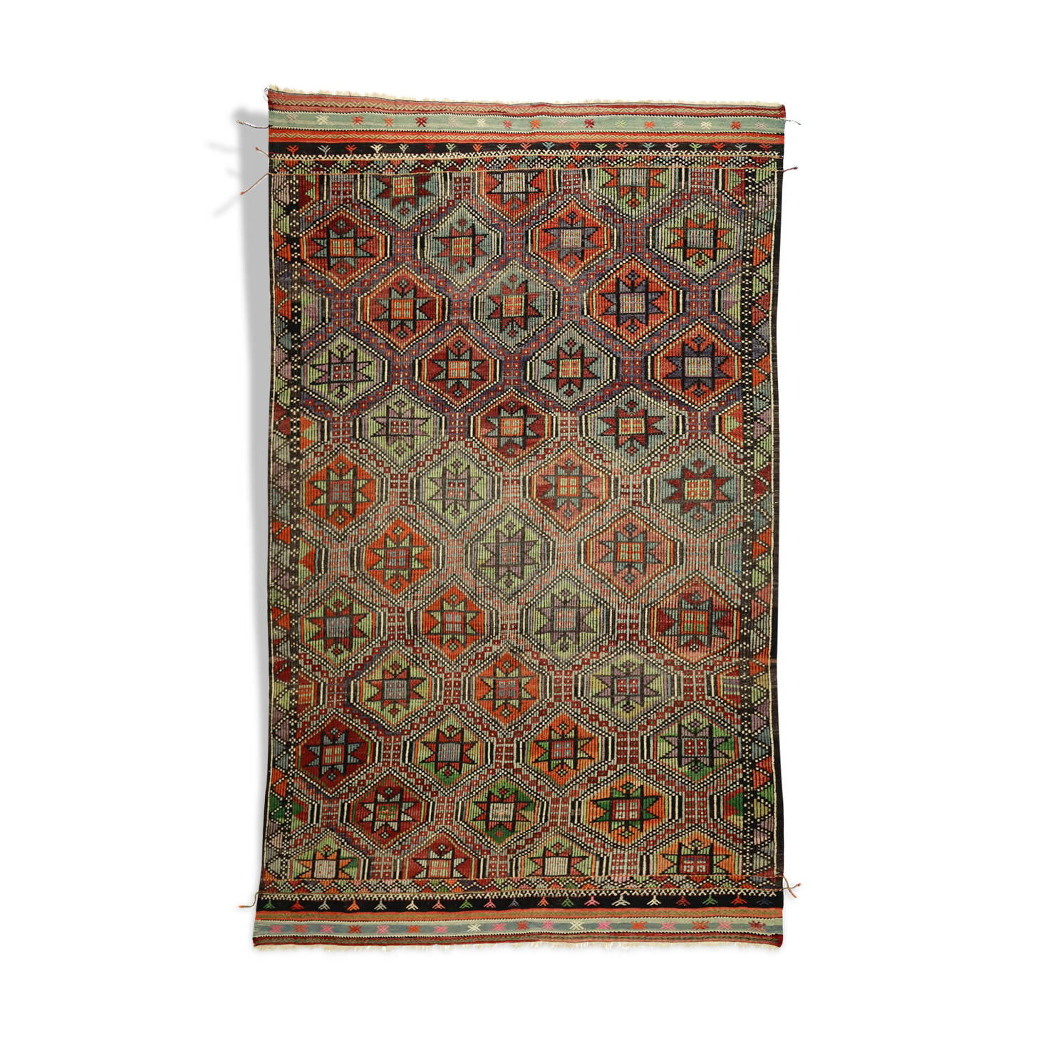 Anatolian handmade kilim rug 291 cm x 200 cm