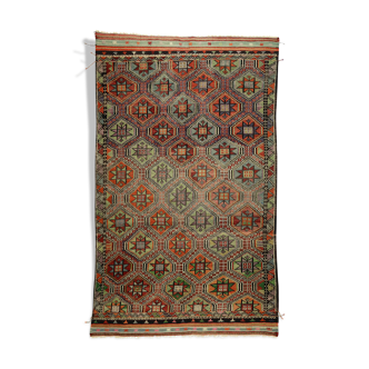 Anatolian handmade kilim rug 291 cm x 200 cm