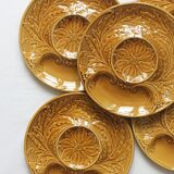 5 artichoke plates in earthenware in vintage Gien slurry