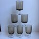 Set of 5 glasses with liqueur smoked glass design 70s
