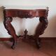 Console bois sculpté et marbre