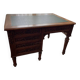 Solid wood desk and green leather writing pad