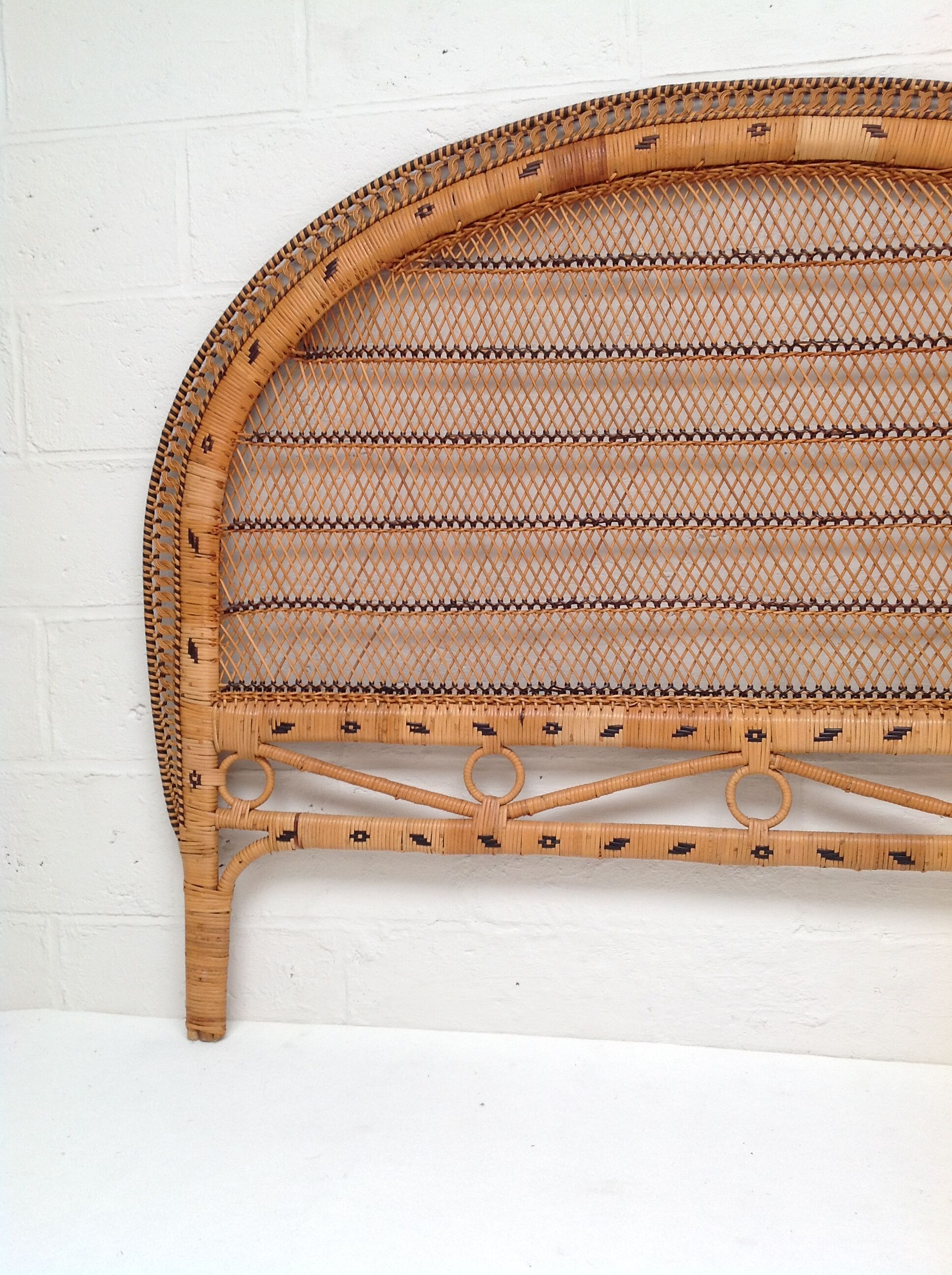 Vintage rattan bed head