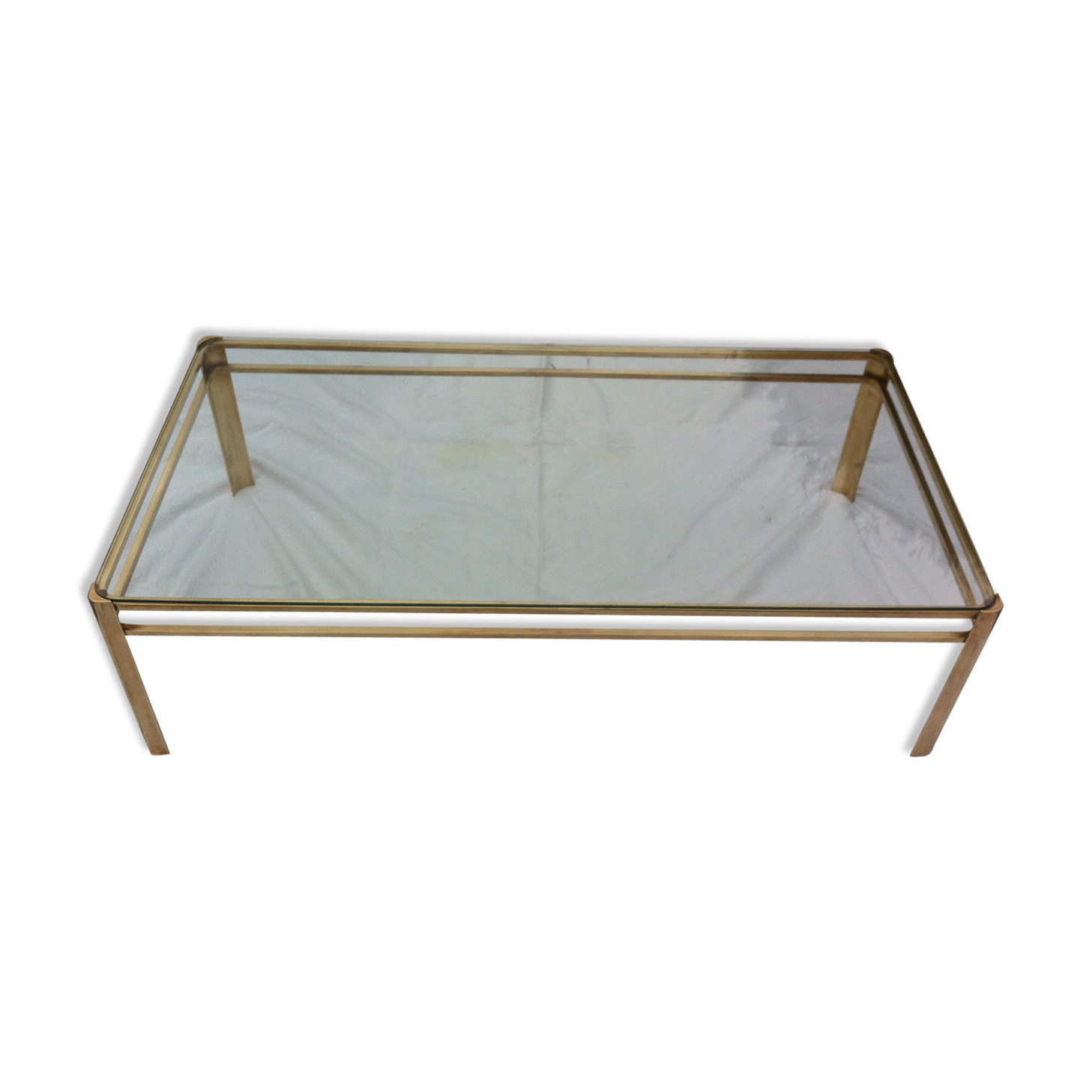 Coffee table Maison Malabert bronze & glass