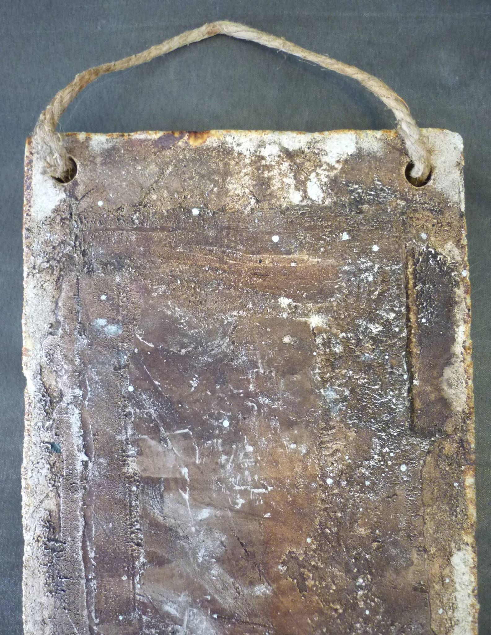 Wall mirror, glazed ceramic, signed La Roue Vallauris, vintage, 31.5 cm