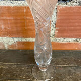 Vintage 1970s Cut Crystal Bohemian Vase #C866