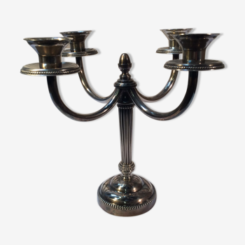 Candelabra 4 arms 4 old silver metal lights - Art Deco style