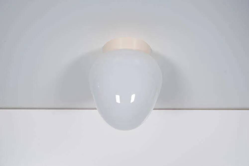 Vintage opaline ceiling light from the 1950s, minimalist.
