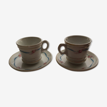 2 cups 19th white porcelain