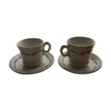 2 cups 19th white porcelain