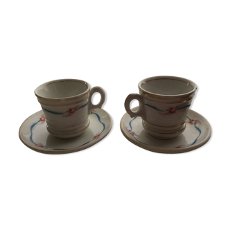 2 cups 19th white porcelain