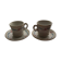 Se de 2 tasses brûlots 19me porcelaine blanche