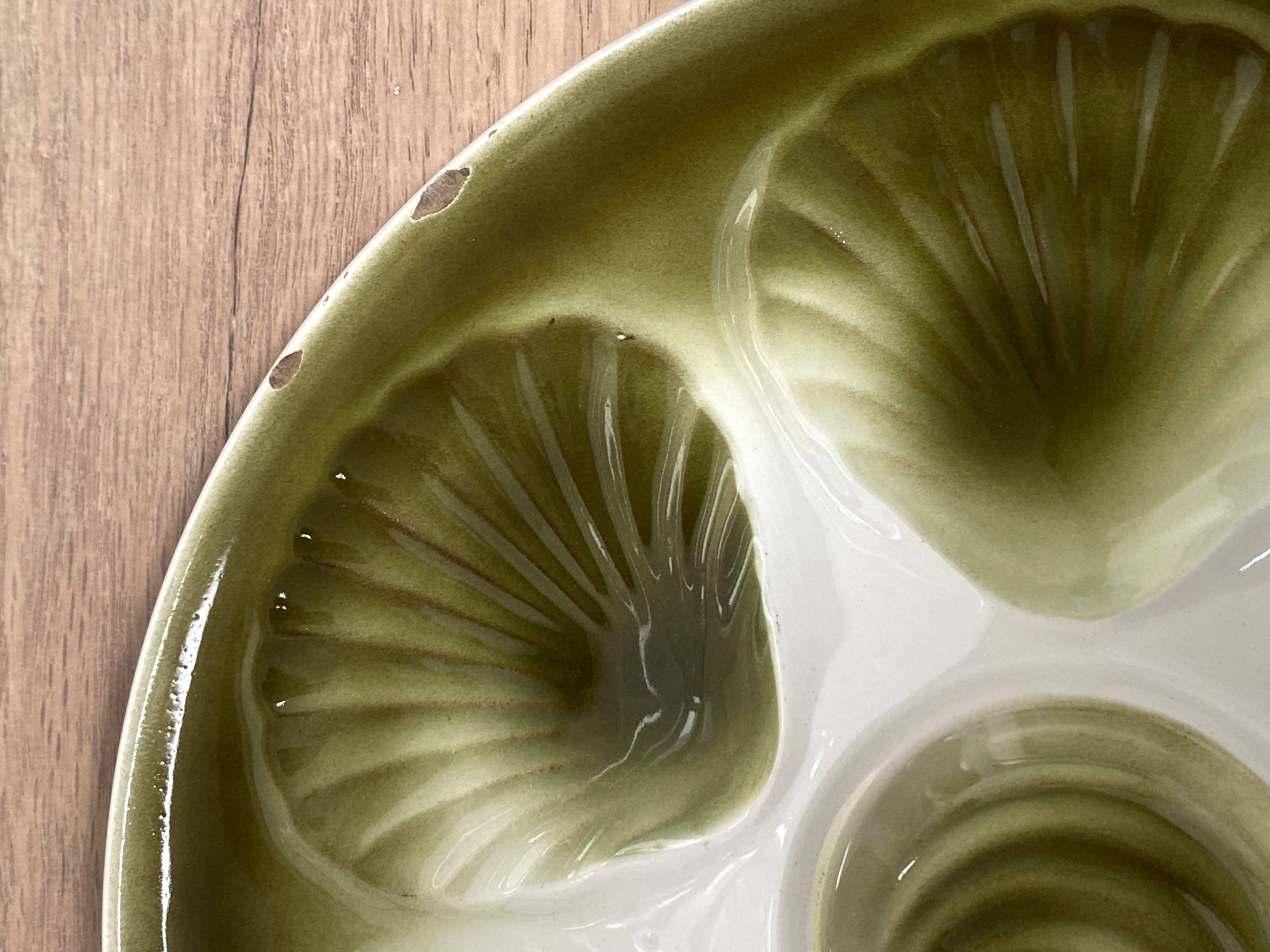 Set of 6 oyster plates in Earthenware Mill of Wolves