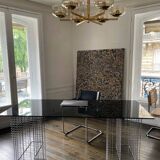 Large “Wire” Executive Desk by Terrence Conran - chrome and smoked glass - modular into a Coffee Table