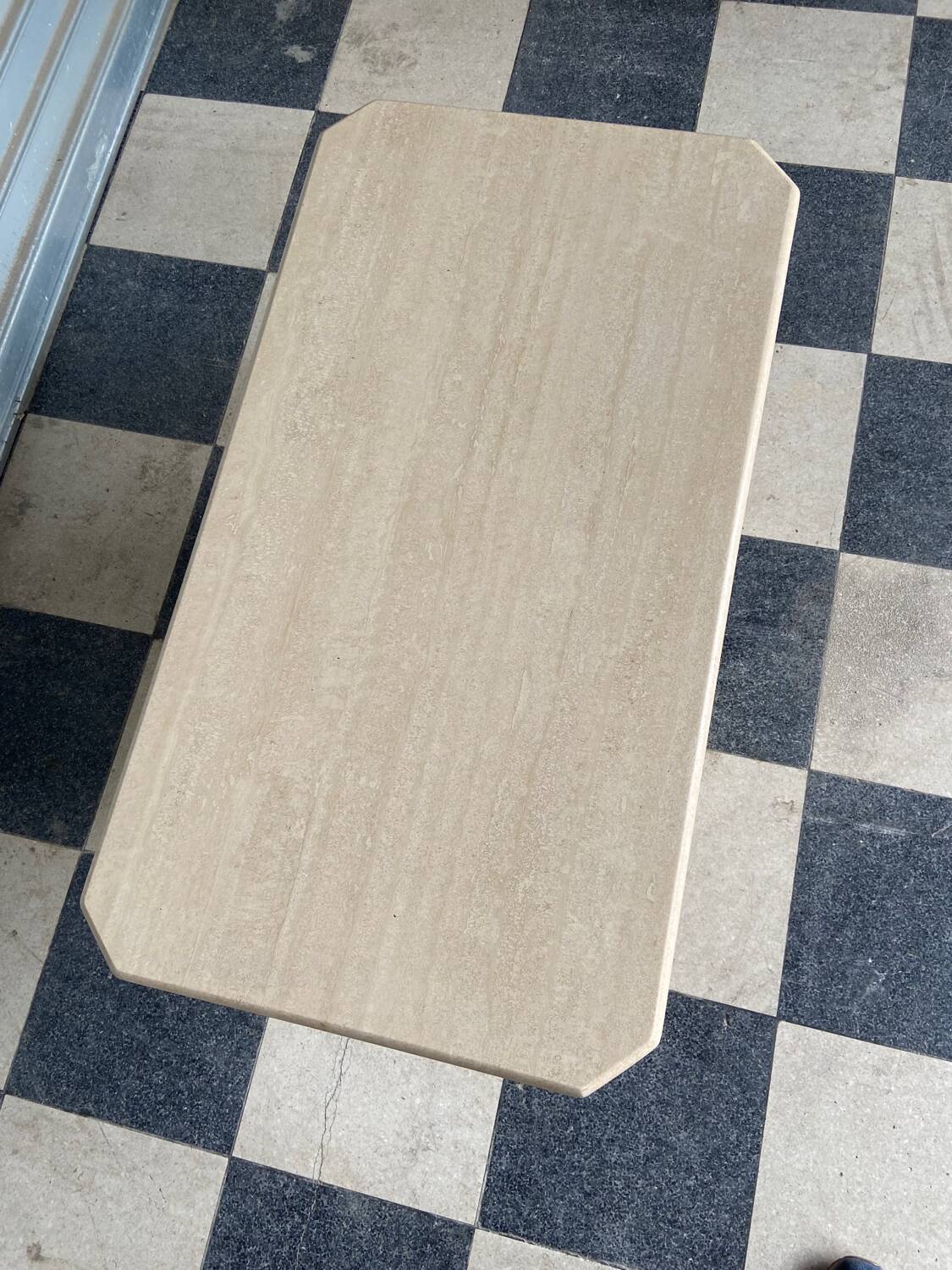 Travertine coffee table