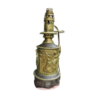 Brass oil lamp pushed back
