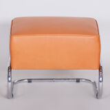 Orange Slezak foot stool made in 1930s Czechia